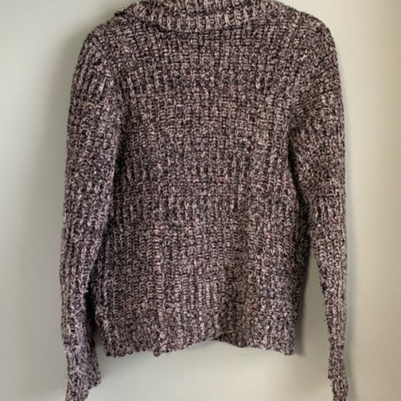 Free People Salt & Pepper Zip Moto Jacket Sweater Size L - Picture 4 of 7